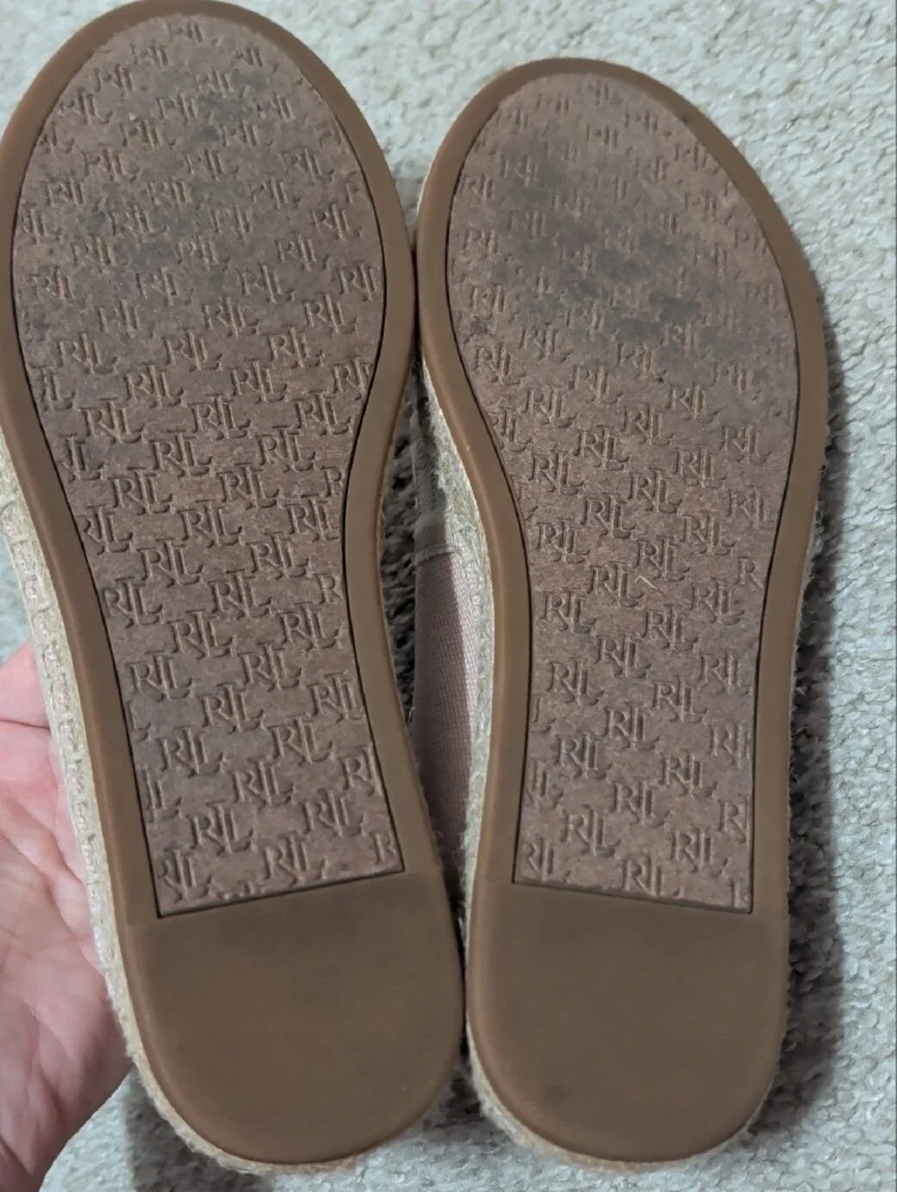 💗🏇 Lauren 🏇💗 Ralph Lauren Blush Pink Canvas Espadrille Slip-Ons Sz 8